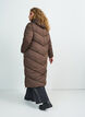 Lange pufferjas met capuchon en zakken, Bruin, Model image number 1