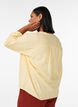Blouse in linnen en viscose met V-hals, Geel, Model image number 2