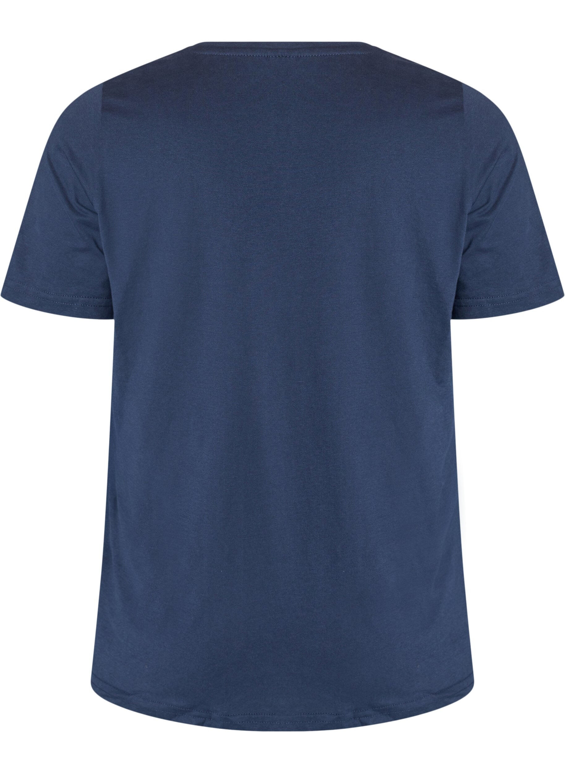 Zizzi T-shirt met print, Blauw, Packshot image number 1