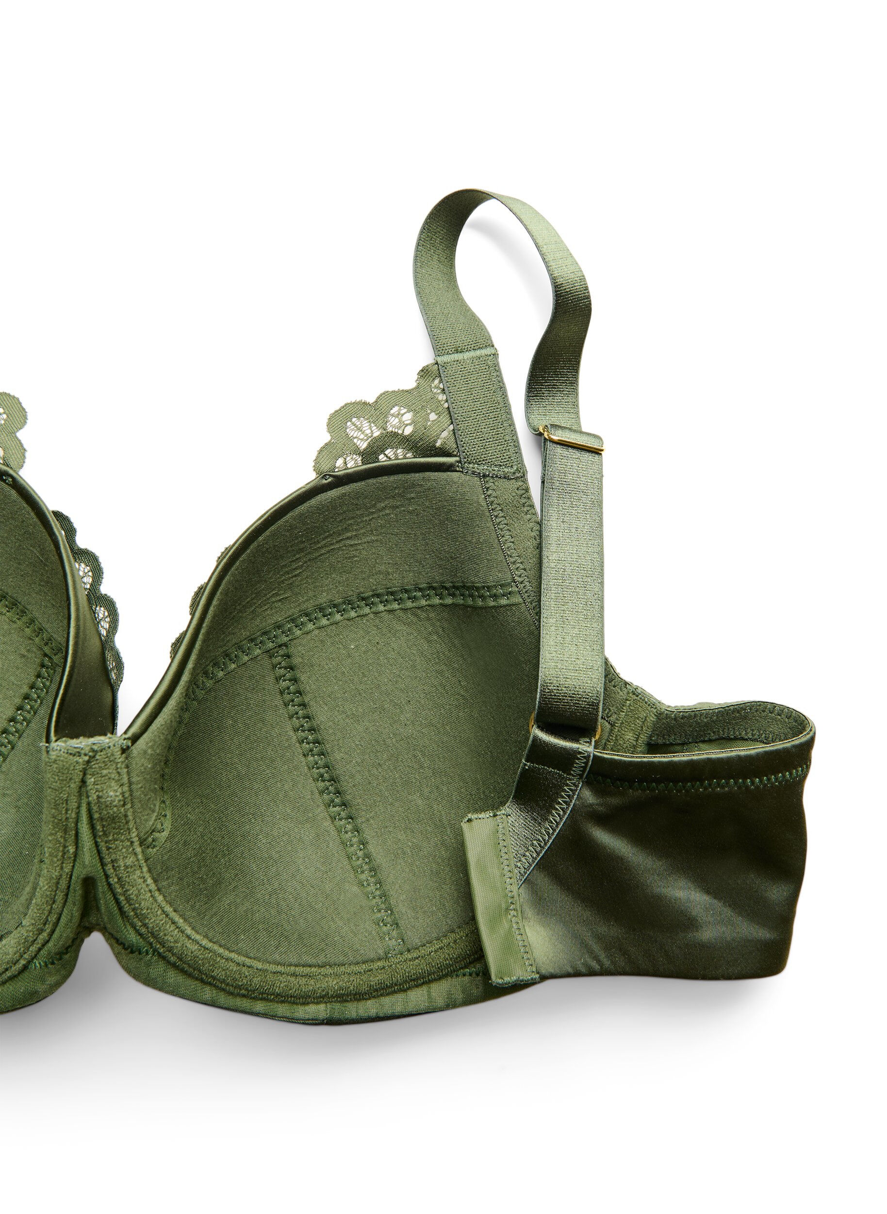 ZizziVoorgevormde beugel-bh met kant, Groen, Packshot image number 3