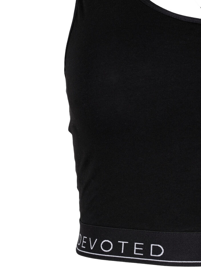 Katoenen bh met ronde hals, Black/Upper Font, Packshot image number 2