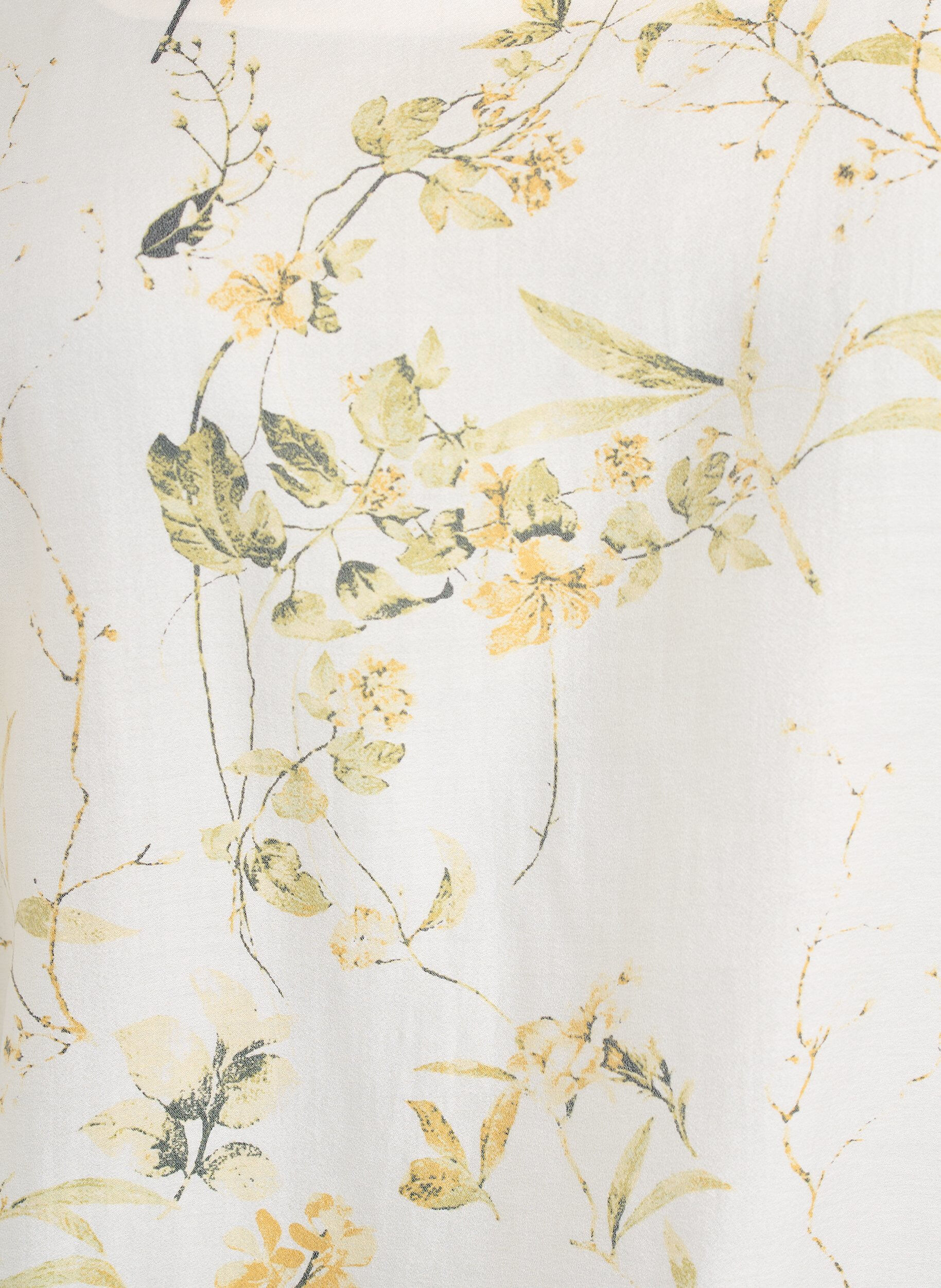 Zizzi Blouse met bloemenprint en vierkante hals, Geel, Packshot image number 2