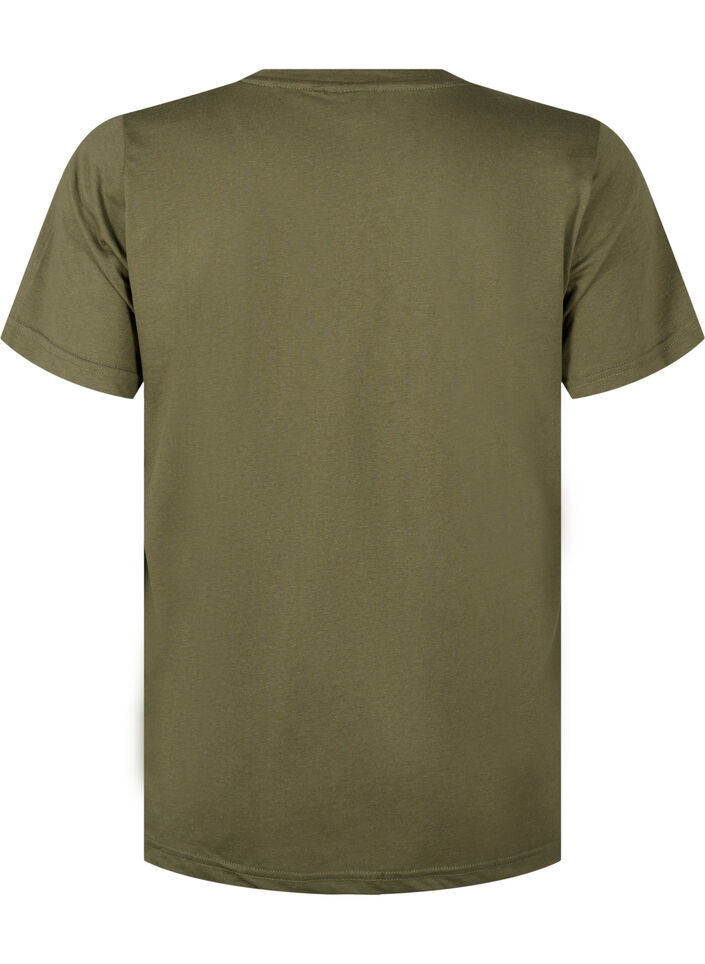 FLASH - T-shirt met motief, Olive Night Flower, Packshot image number 1