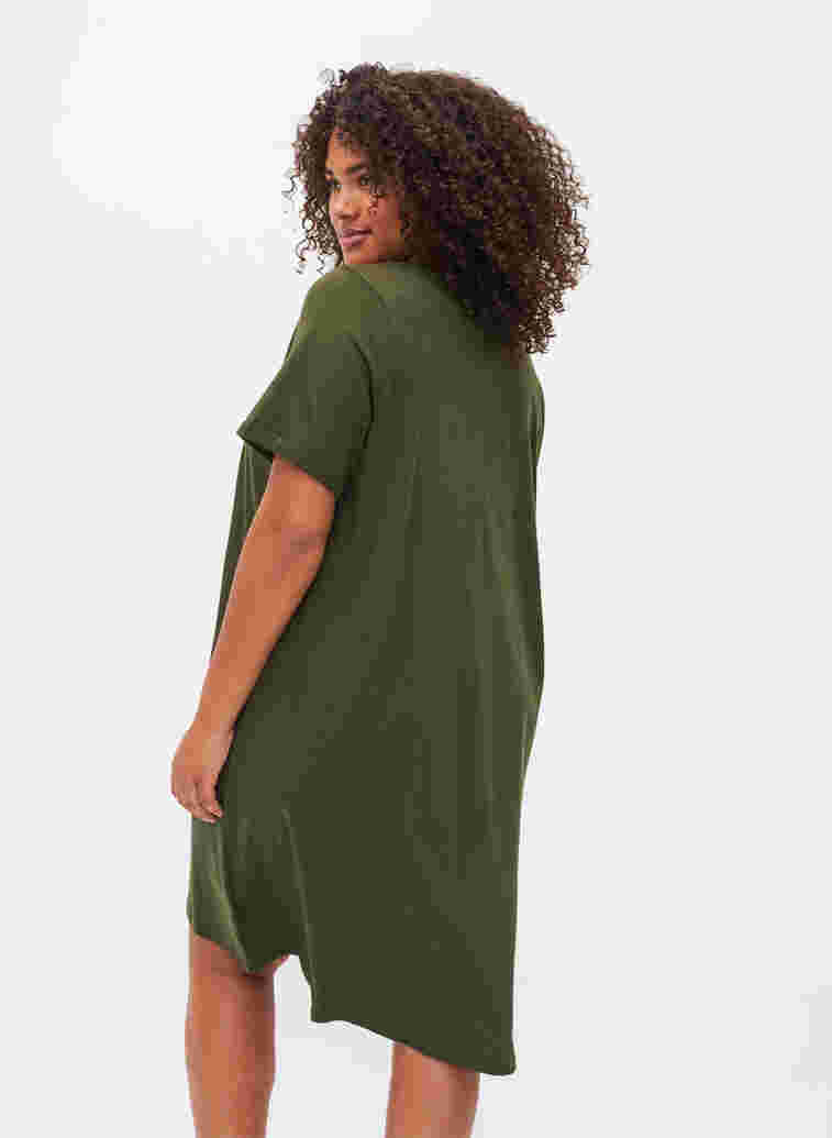 Katoenen nachthemd met korte mouwen en print, Forest Night W. Face, Model image number 1
