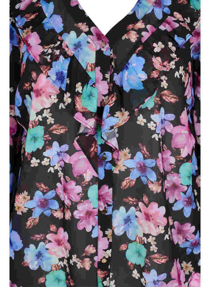 Bloemen blouse met kwastjes details, Bright Fall Print, Packshot image number 2