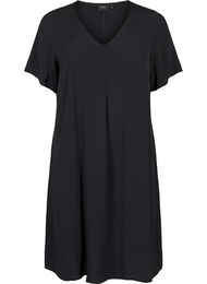 A-lijn jurk van viscose, Zwart
