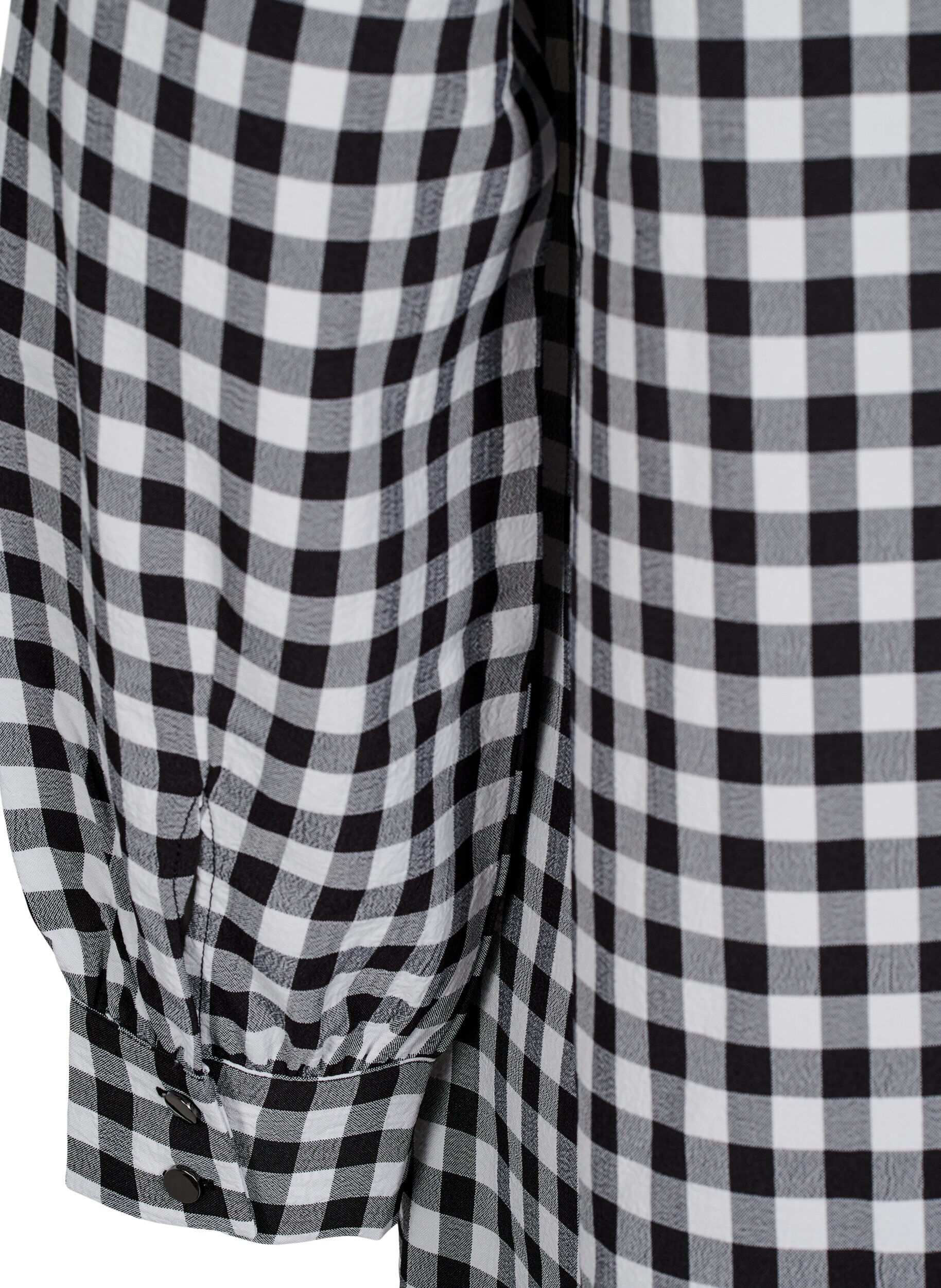Zizzi Geruite tuniek met V-hals, Black/W. Gingham, Packshot image number 3