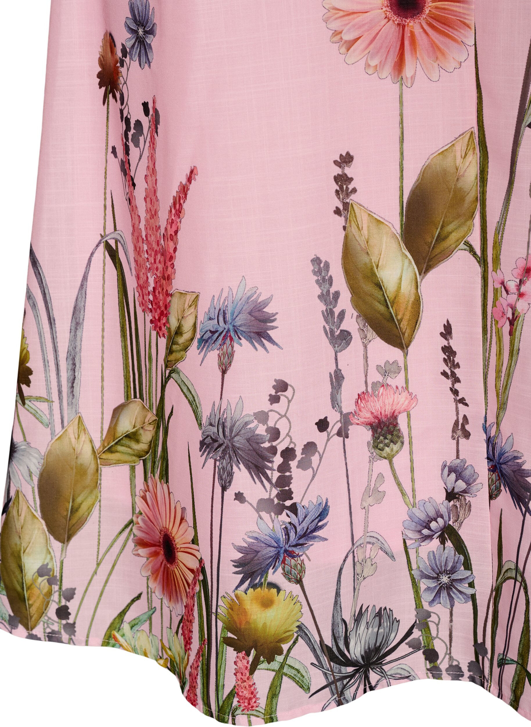 Zizzi Midi-jurk met een empirelijn en bloemenprint, Roze, Packshot image number 3