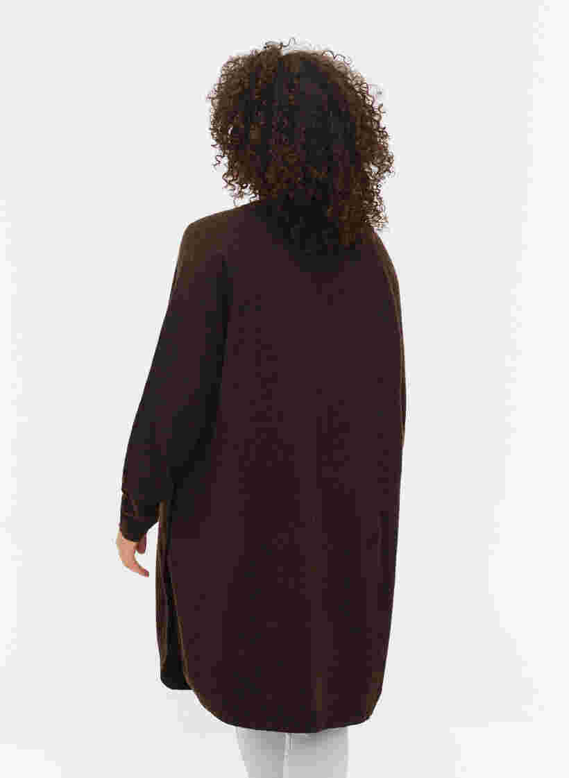 Gebreide jurk met knopen, Bitter Chocolate Mel, Model image number 1