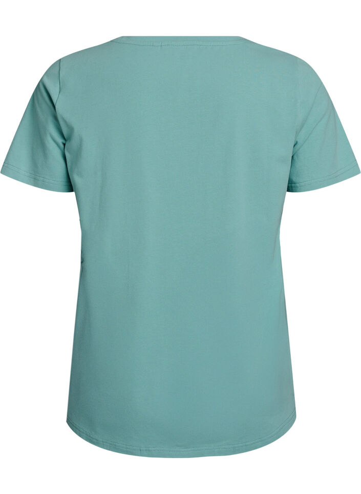 Effen basic katoenen T-shirt, Groen, Packshot image number 1
