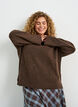 Losgebreide blouse met alpaca en wol, Bruin, Model image number 3