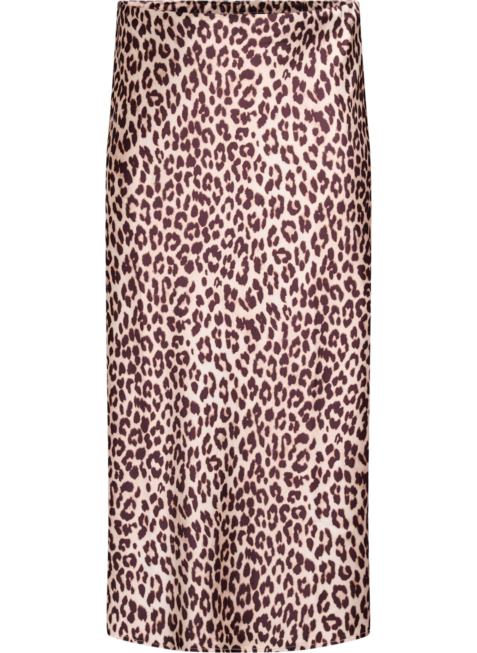ZizziSatijnen midi rok, Bruin, Packshot image number 0