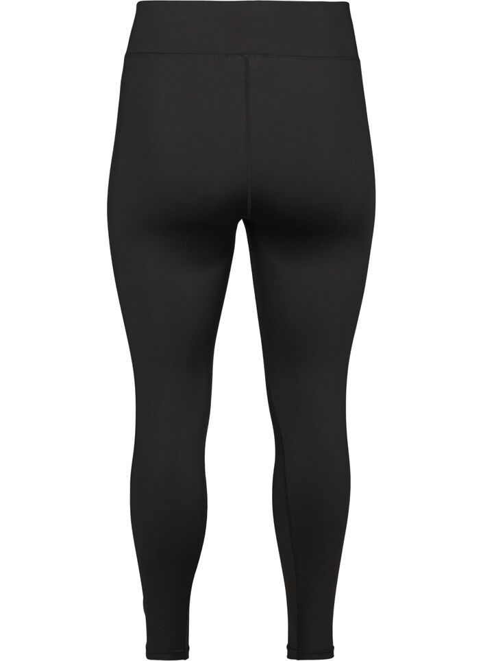 Gecropte basic workout leggings, Zwart, Packshot