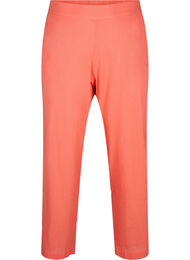 Losvallende broek van linnen-katoenmix, Living Coral