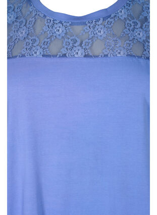 Katoenen t-shirt met korte mouwen en kant, Persian Jewel, Packshot image number 2