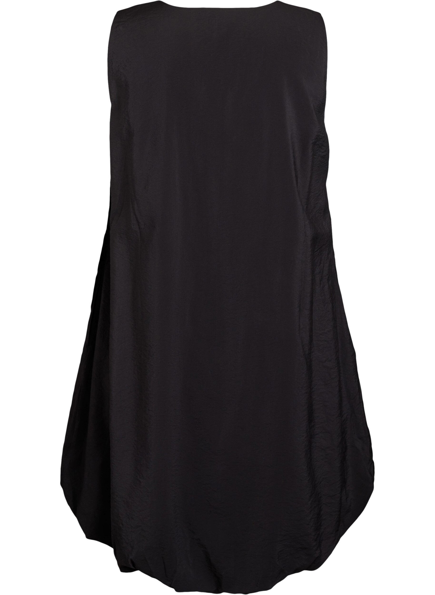 Zizzi Ballonjurk knielengte met zakken, Zwart, Packshot image number 1