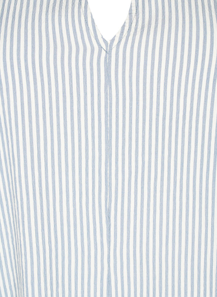 Gestreepte jurk met 3/4 mouwen, Blue Stripe, Packshot image number 2