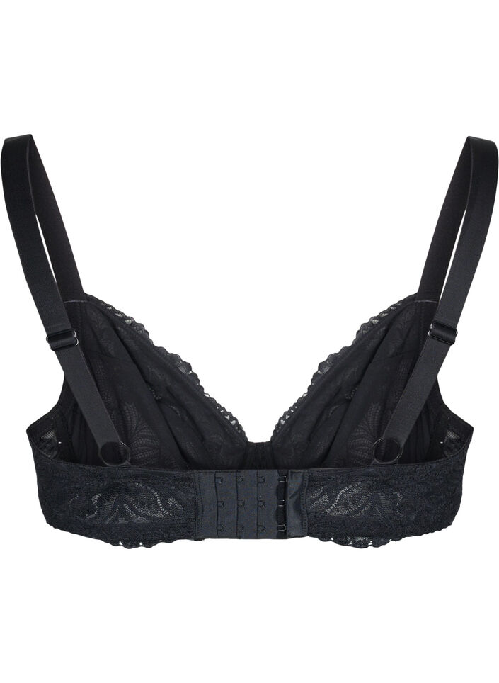 Support the breasts  - kanten beha met beugel, Black, Packshot image number 1