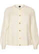 Cardigan in zacht breisel met goudkleurige knopen, Vanille, Packshot image number 0