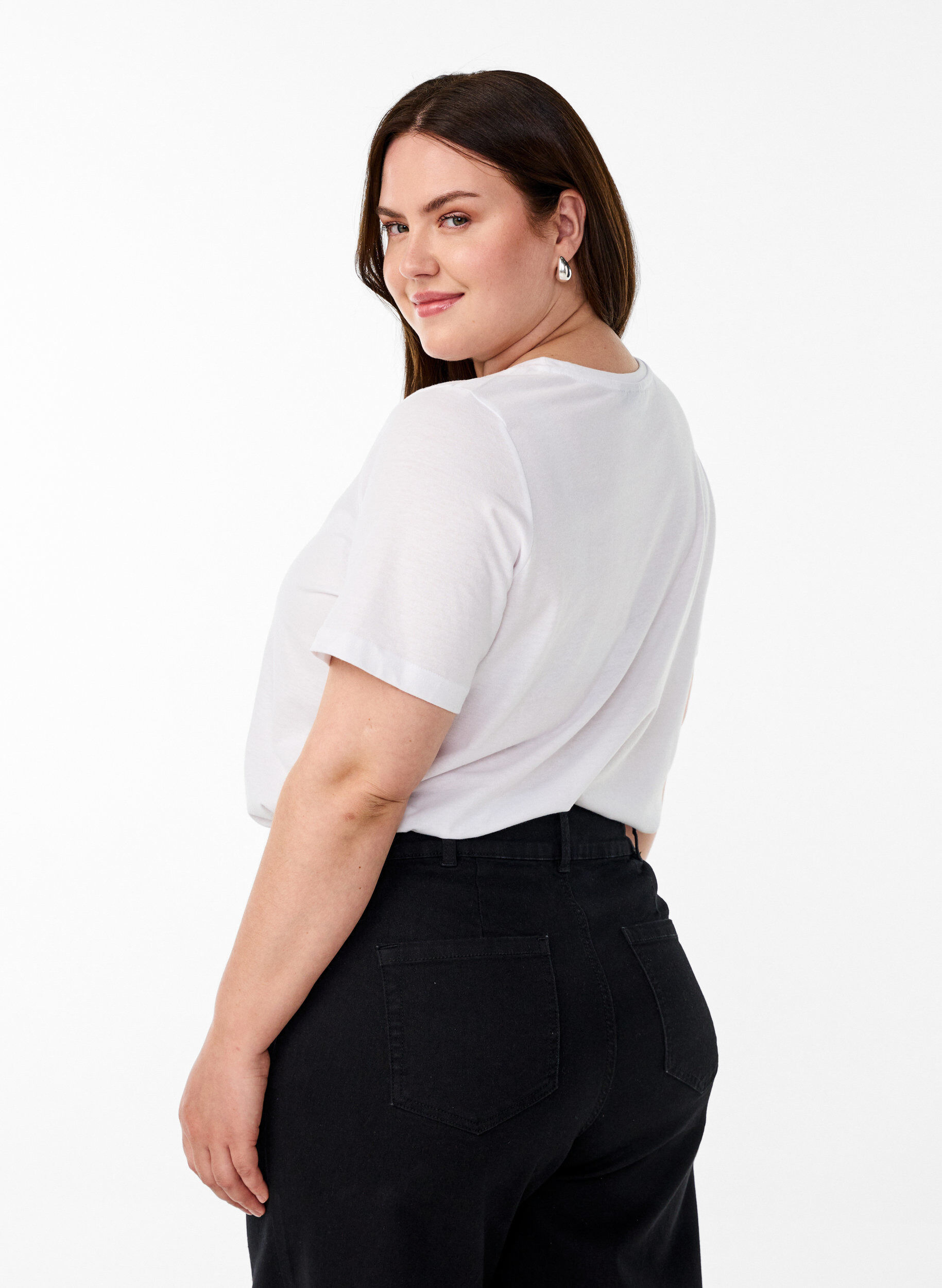 Zizzi FLASH - T-shirt met motief, Wit, Model image number 2