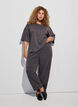 Jerseybroek met een barrel fit en hoge taille, Grijs, Model image number 0