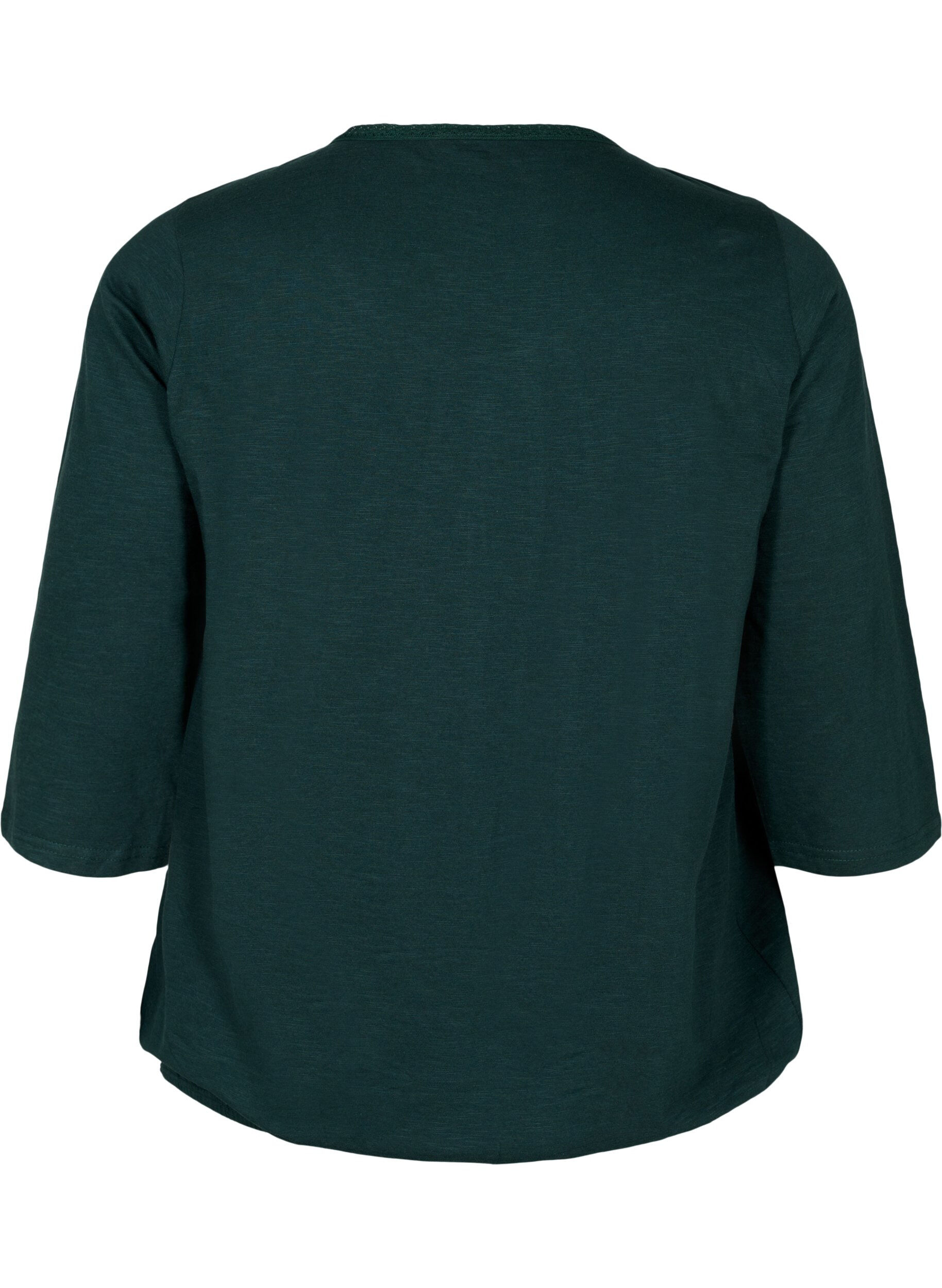 Zizzi Katoenen blouse met 3/4 mouwen, Scarab, Packshot image number 1