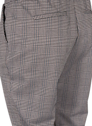Geknipte Maddison broeken met geruit patroon, Beige Brown Check, Packshot image number 3