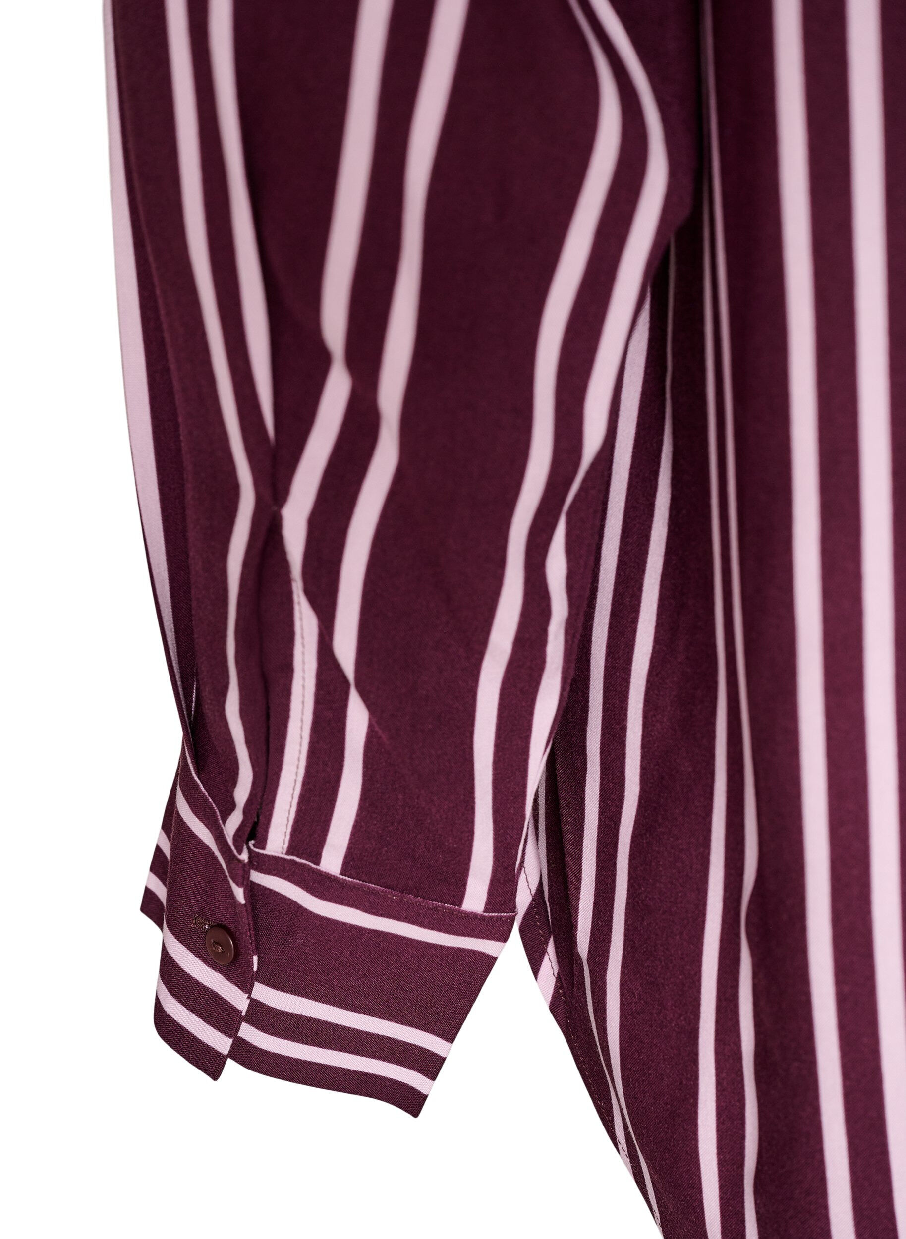 ZizziGestreept nachthemd, Donker Bordeaux, Packshot image number 3