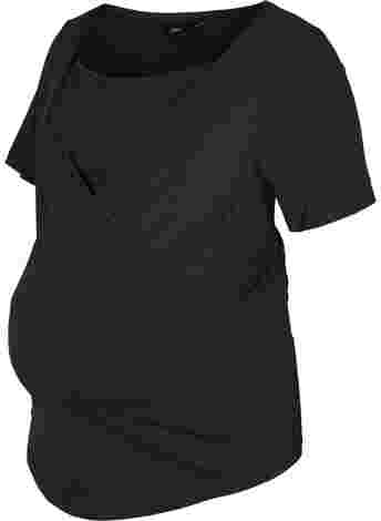 Zwangerschapst-shirt met korte mouwen in katoen
