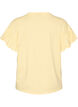 T-shirt van biologisch katoen met ruches mouwen, Geel, Packshot image number 1