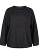 Gebreide blouse met ronde hals en middennaad, Dark Grey Melange, Packshot image number 0