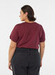 Basic katoenen T-shirt met ronde hals, Donker Bordeaux, Model image number 2
