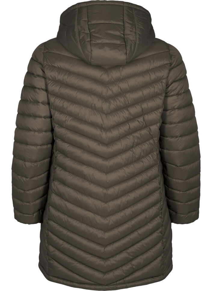 Lichtgewicht jas met zakken en afneembare capuchon, Groen, Packshot image number 1