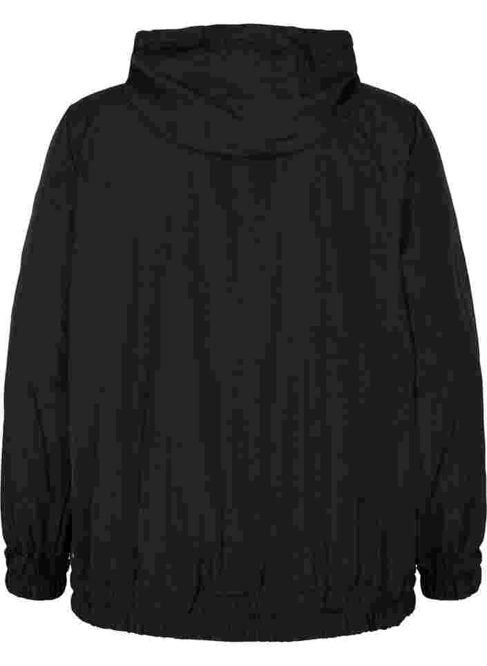 Sportjasje met capuchon en ritssluiting, Black, Packshot image number 1