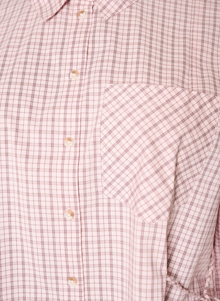 Losvallend geruit overhemd met strikceintuur, Roze, Packshot image number 2