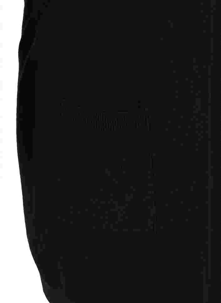 Lang gebreid vest in viscosemix, Black, Packshot image number 3