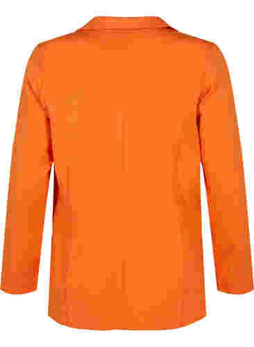 Basic blazer met knoop en sierzakken, Mandarin Orange, Packshot image number 1