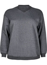 Sweatshirt met hoge kraag en lange mouwen, Grijs