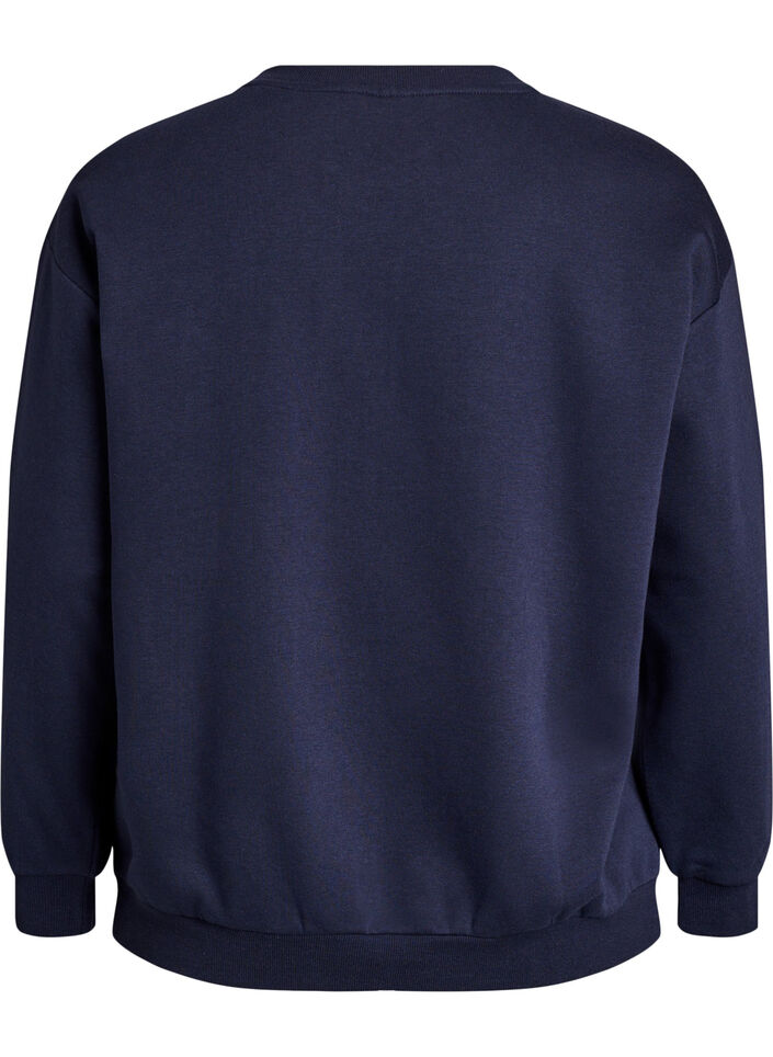 Sweatshirt met statementdetail, Blauw, Packshot image number 1
