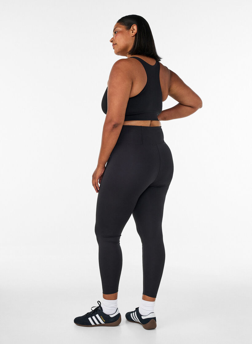 Trainingspanties met high waist en zak in de tailleband, Zwart, Model image number 1