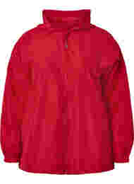 Korte jas met capuchon en verstelbare onderkant, Tango Red
