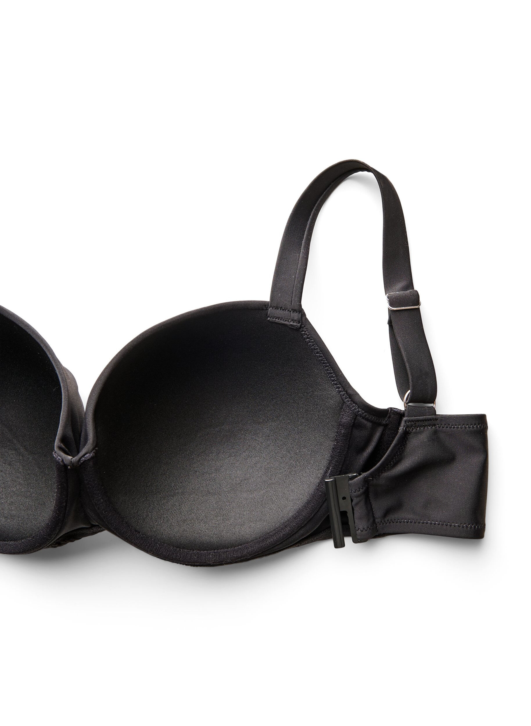 ZizziBikini top met beugel en plooien, Zwart, Packshot image number 3