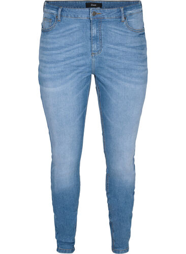 Emily jeans met slanke pasvorm en normale taille, Blue denim, Packshot image number 0