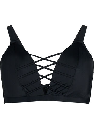 Bikinitop met stringdetail, Black, Packshot image number 0