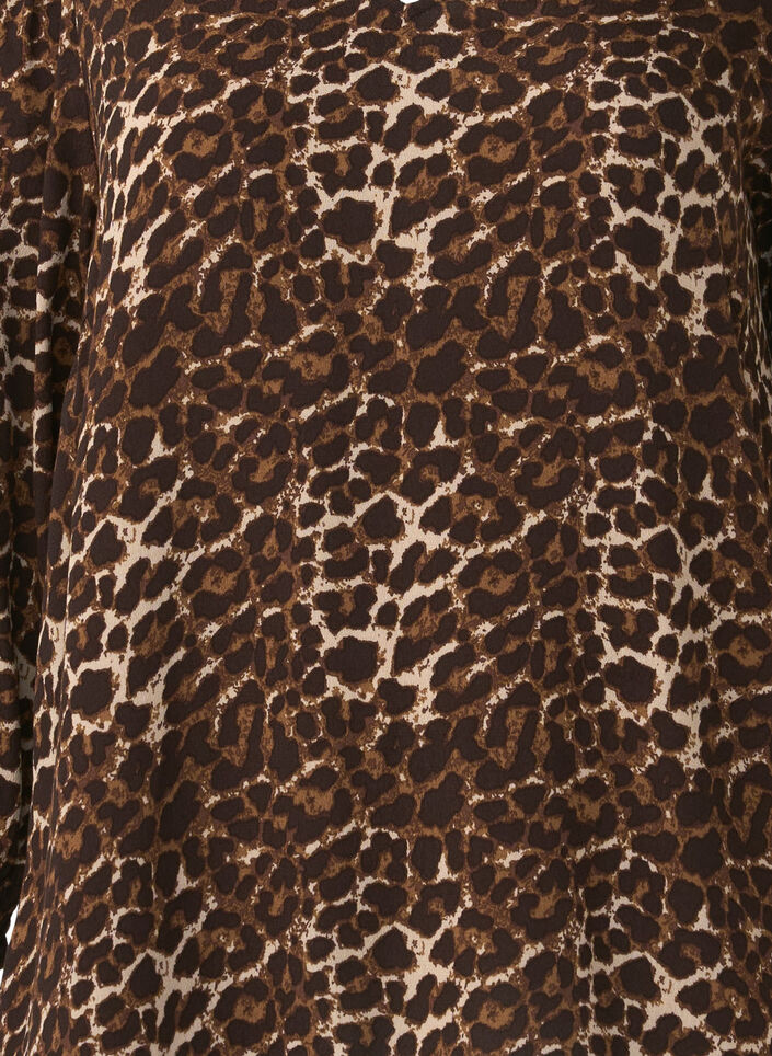 Luipaardprint blouse met 3/4 mouwen, Leo AOP, Packshot image number 2