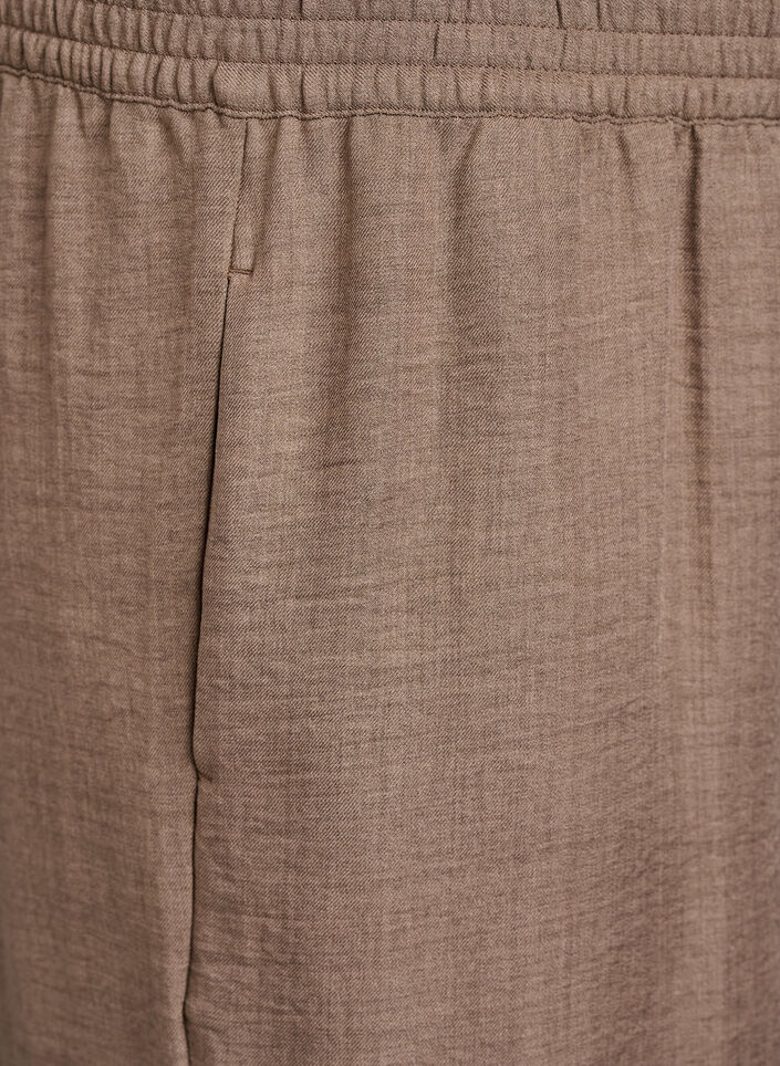 Losse broek met elastische tailleband en zakken, Bruin, Packshot image number 2