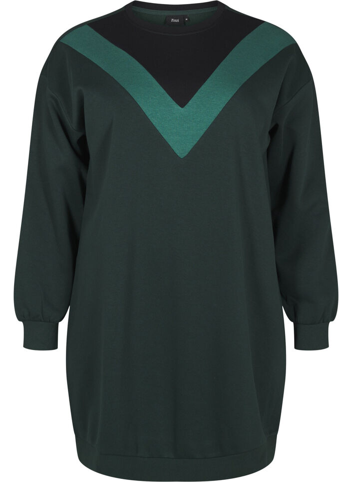 Lang sweatshirt met colourblock, Scarab Color Block, Packshot image number 0