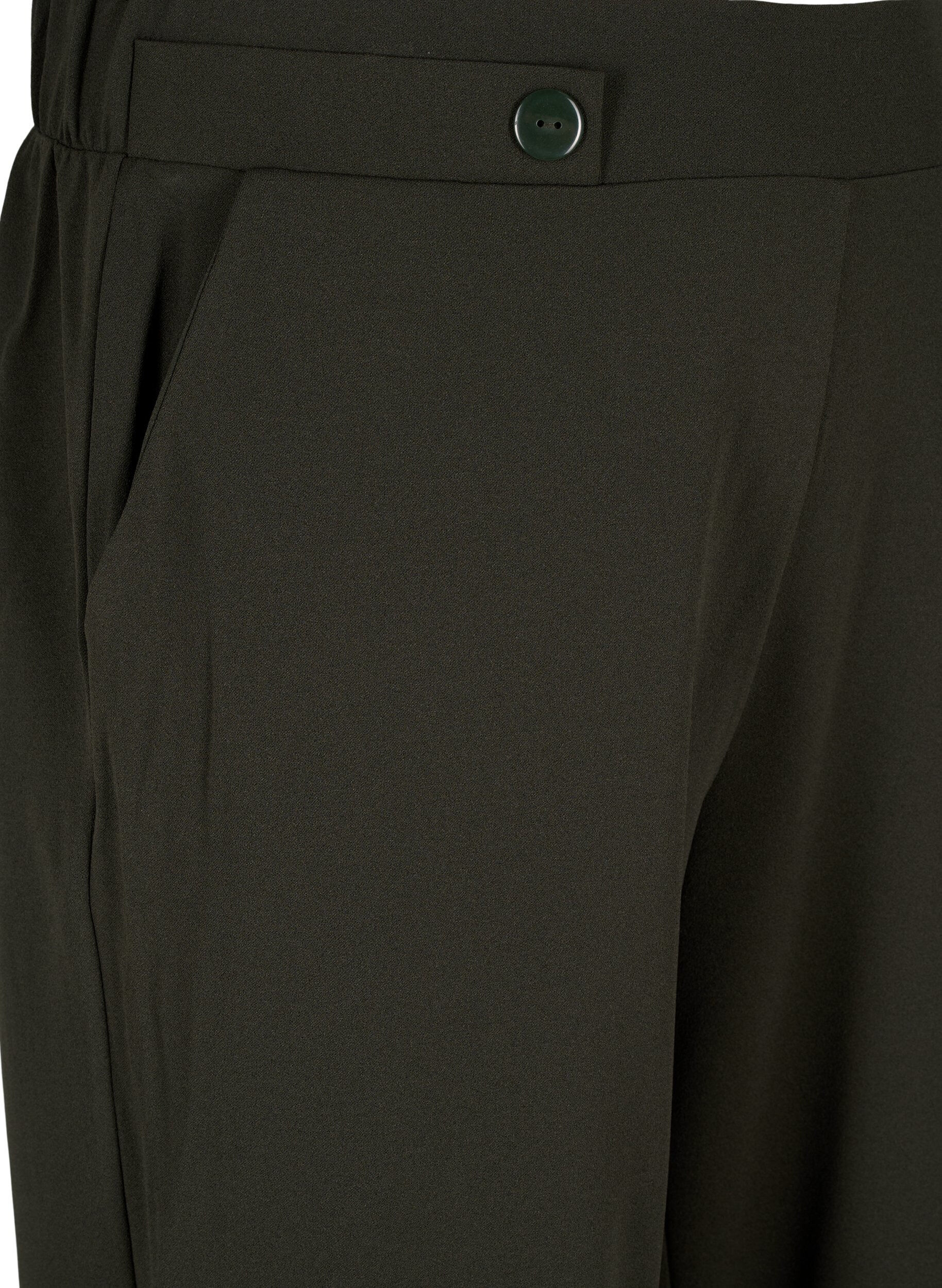 Zizzi Losse broek met zakken, Groen, Packshot image number 2