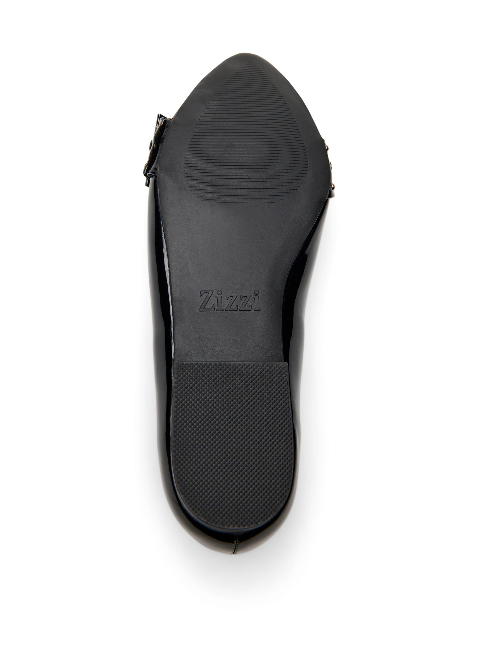 Zizzi Wide fit - Ballerina met bandje en studs, Zwart, Packshot image number 4