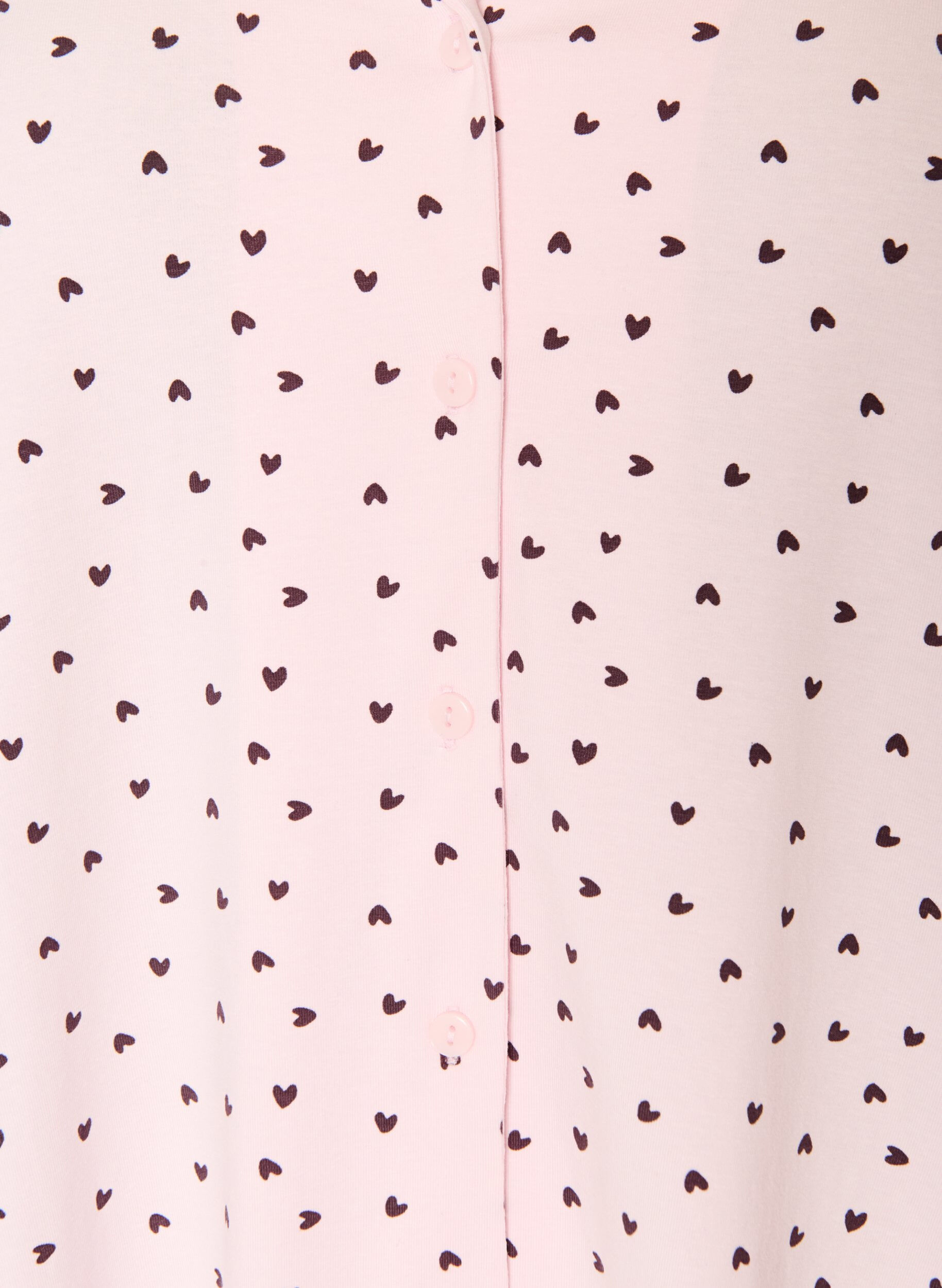 ZizziKatoenen nachtjapon met knoopsluiting, Roze, Packshot image number 2